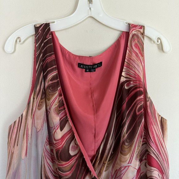 lafayette 148 silk summer pink dress size 16 - Picture 2 of 10
